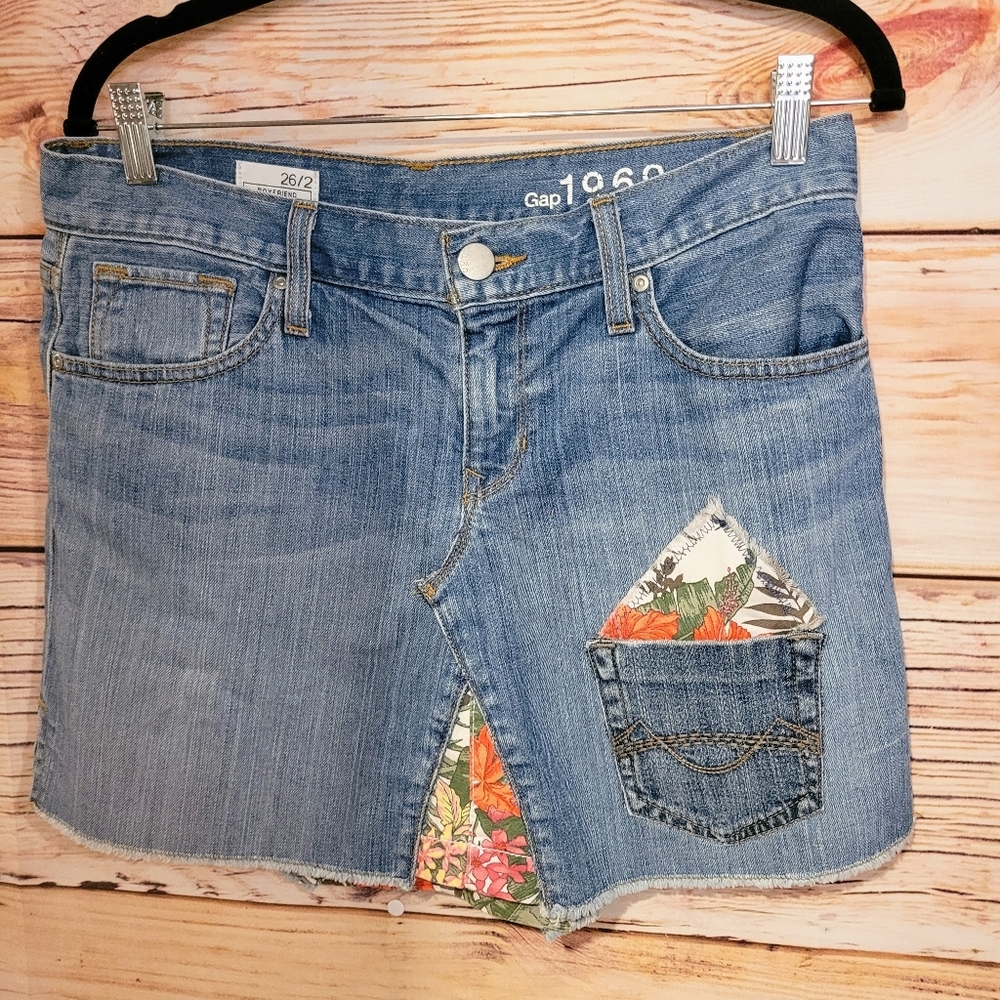 Upcycled Handmade Gap Denim Skirt!